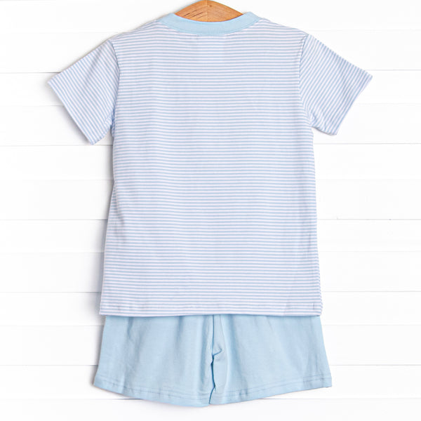Fintastic Friend Applique Short Set, Blue