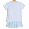 Fintastic Friend Applique Short Set, Blue