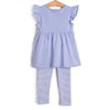 Calla Legging Set, Periwinkle Stripe