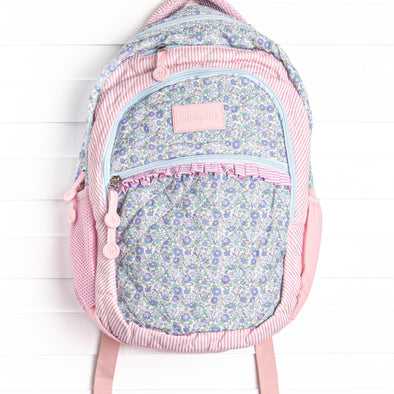 Bellflower Beauty Oxford Quilted Backpack, Blue
