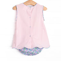 Enchanted Gardens Applique Diaper Set, Pink