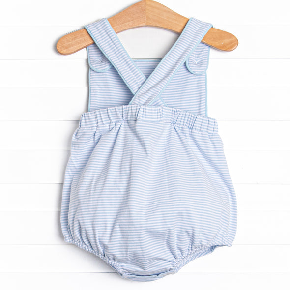 Fintastic Friend Applique Sunsuit, Blue