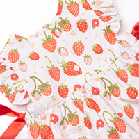 Strawberry Blooms Side Tie Short Set, Red
