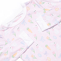 Hoppy Spring Bamboo Pajama Set, Pink