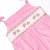 Strawberry Blooms Smocked Ruffle Bubble, Pink