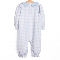 Pondside Picnic Romper, Blue Gingham