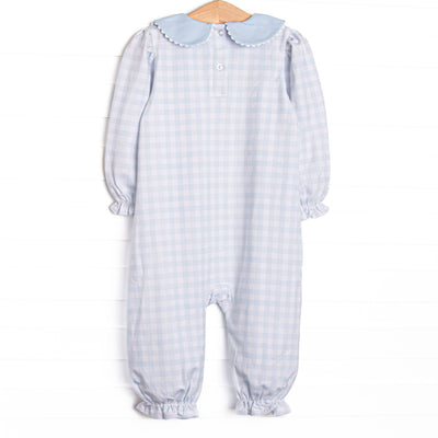 Pondside Picnic Romper, Blue Gingham