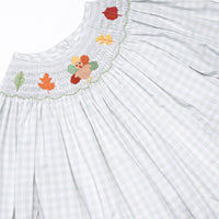 Fall Leaf Feathers Smocked Legging Set, Green