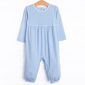 Charles Romper, Medium Blue Stripe
