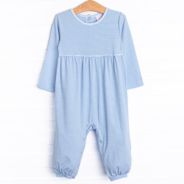 Charles Romper, Medium Blue Stripe