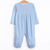 Charles Romper, Medium Blue Stripe