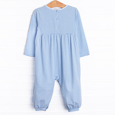 Charles Romper, Medium Blue Stripe