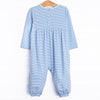 Charles Romper, Medium Blue Stripe
