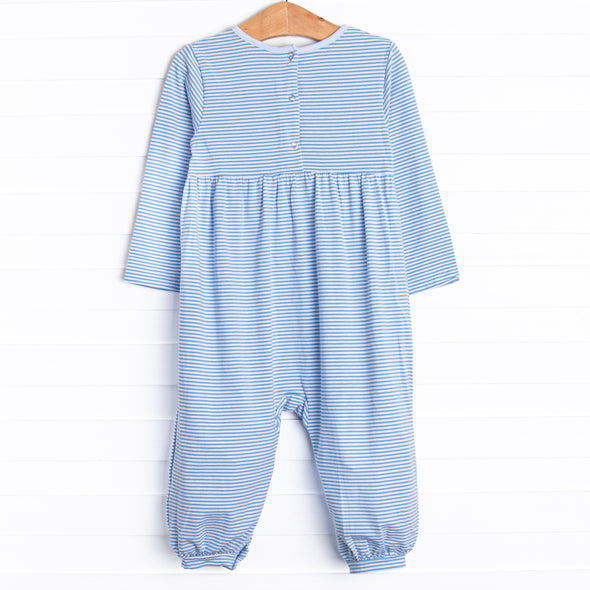 Charles Romper, Medium Blue Stripe