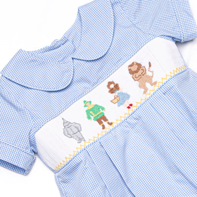 Wandering to See the Wizard Smocked Boy Bubble, Blue