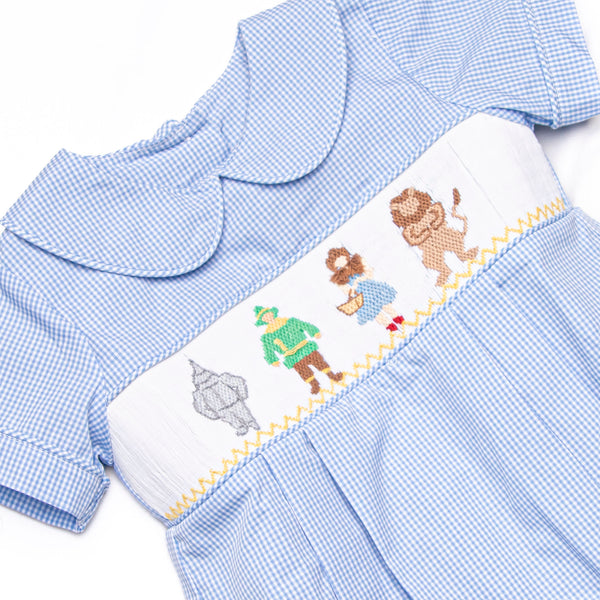 Wandering to See the Wizard Smocked Boy Bubble, Blue