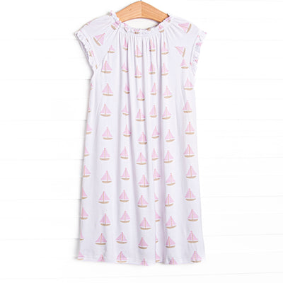 Sea Breeze and Sails Bamboo Night Gown, Pink