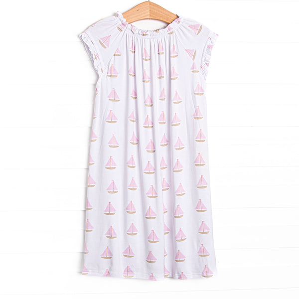 Sea Breeze and Sails Bamboo Night Gown, Pink