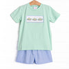 Rainbow Trout Smocked Short Set, Green