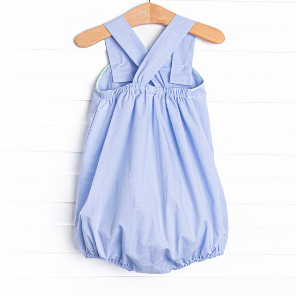 Rainbow Trout Smocked Sunsuit, Blue