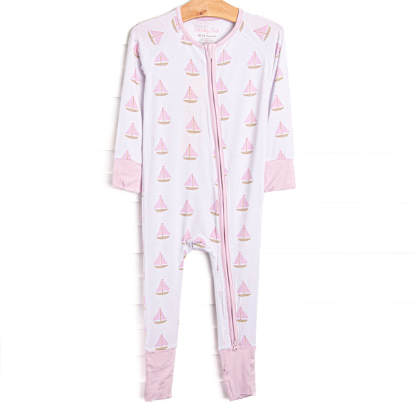 Sea Breeze and Sails Bamboo Zippy Pajama, Pink