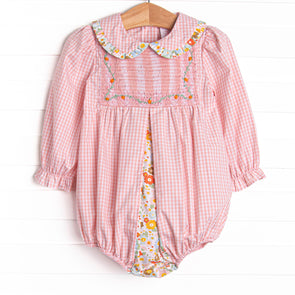 Pumpkin Patch Petals Smocked Bubble, Pink