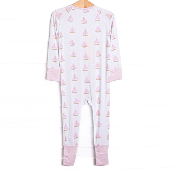 Sea Breeze and Sails Bamboo Zippy Pajama, Pink