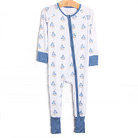 Sea Breeze and Sails Bamboo Zippy Pajama, Blue