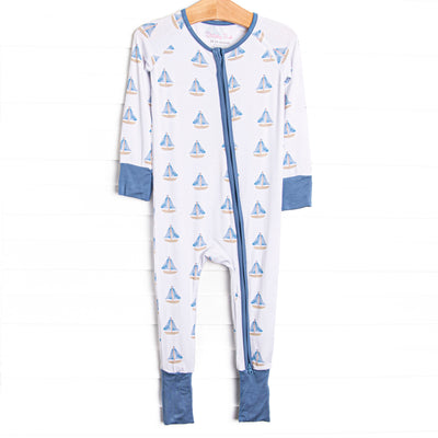 Sea Breeze and Sails Bamboo Zippy Pajama, Blue