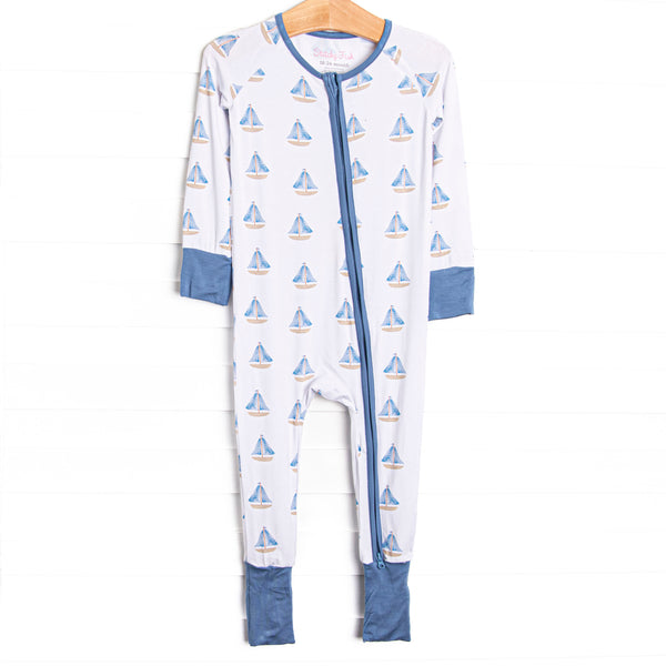 Sea Breeze and Sails Bamboo Zippy Pajama, Blue