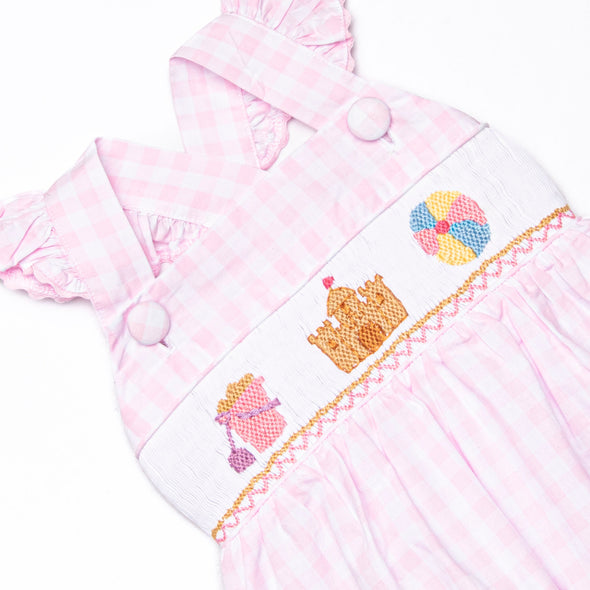 Beach Day Smocked Bubble, Pink