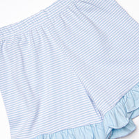 Fintastic Friend Applique Ruffle Short Set, Blue