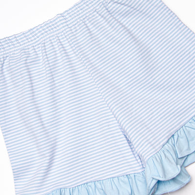 Fintastic Friend Applique Ruffle Short Set, Blue