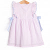 Painter's Palette Applique Side Tie Dress, Pink Seersucker