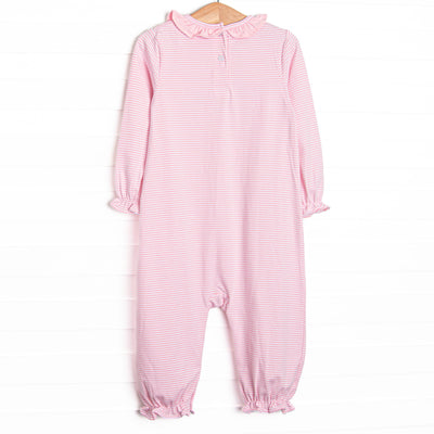 Ballroom Ballerinas Applique Ruffle Romper, Pink