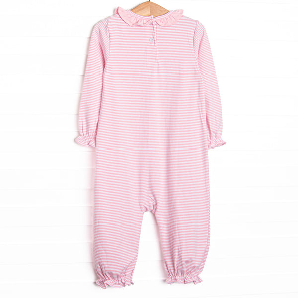 Ballroom Ballerinas Applique Ruffle Romper, Pink