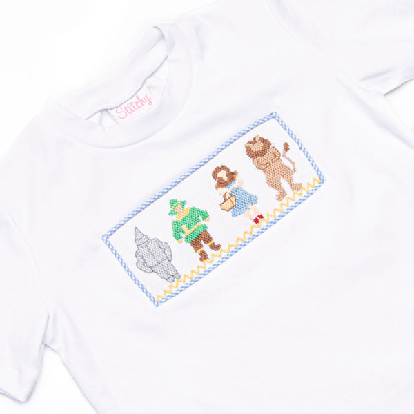 Wandering to See the Wizard Smocked Short Set, Blue
