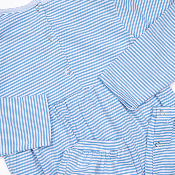 Charles Romper, Medium Blue Stripe