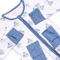 Sea Breeze and Sails Bamboo Zippy Pajama, Blue