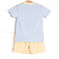 Evan Short Set, Yellow and Blue Stripe