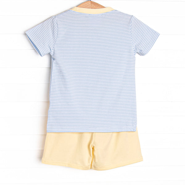 Evan Short Set, Yellow and Blue Stripe