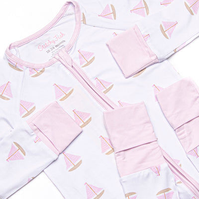 Sea Breeze and Sails Bamboo Zippy Pajama, Pink
