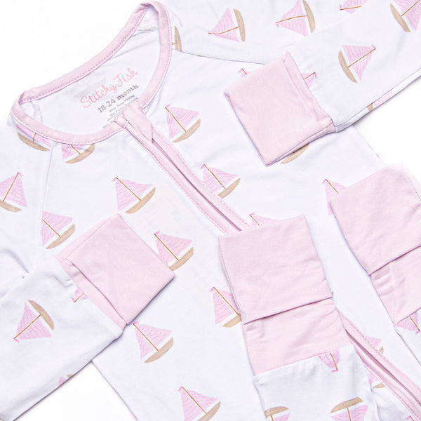 Sea Breeze and Sails Bamboo Zippy Pajama, Pink