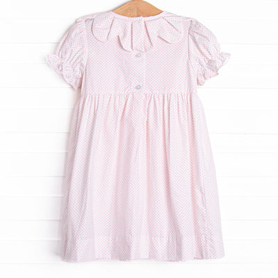 Petite Polka Dot Pumpkins Smocked Dress, Pink