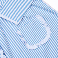 Amelia Dress, Medium Blue Stripe