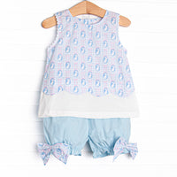 Silhouette Sunday Bloomer Set, Blue