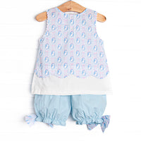 Silhouette Sunday Bloomer Set, Blue