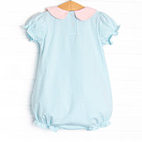 Haulin' Hare Applique Bubble, Mint Stripe