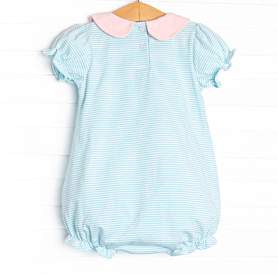Haulin' Hare Applique Bubble, Mint Stripe