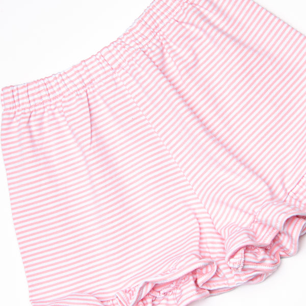Sailboat Seas Ruffle Short Set, Pink
